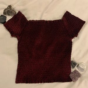 velvet off the shoulder crop!